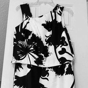 Milly silk cocktail dress in black & white